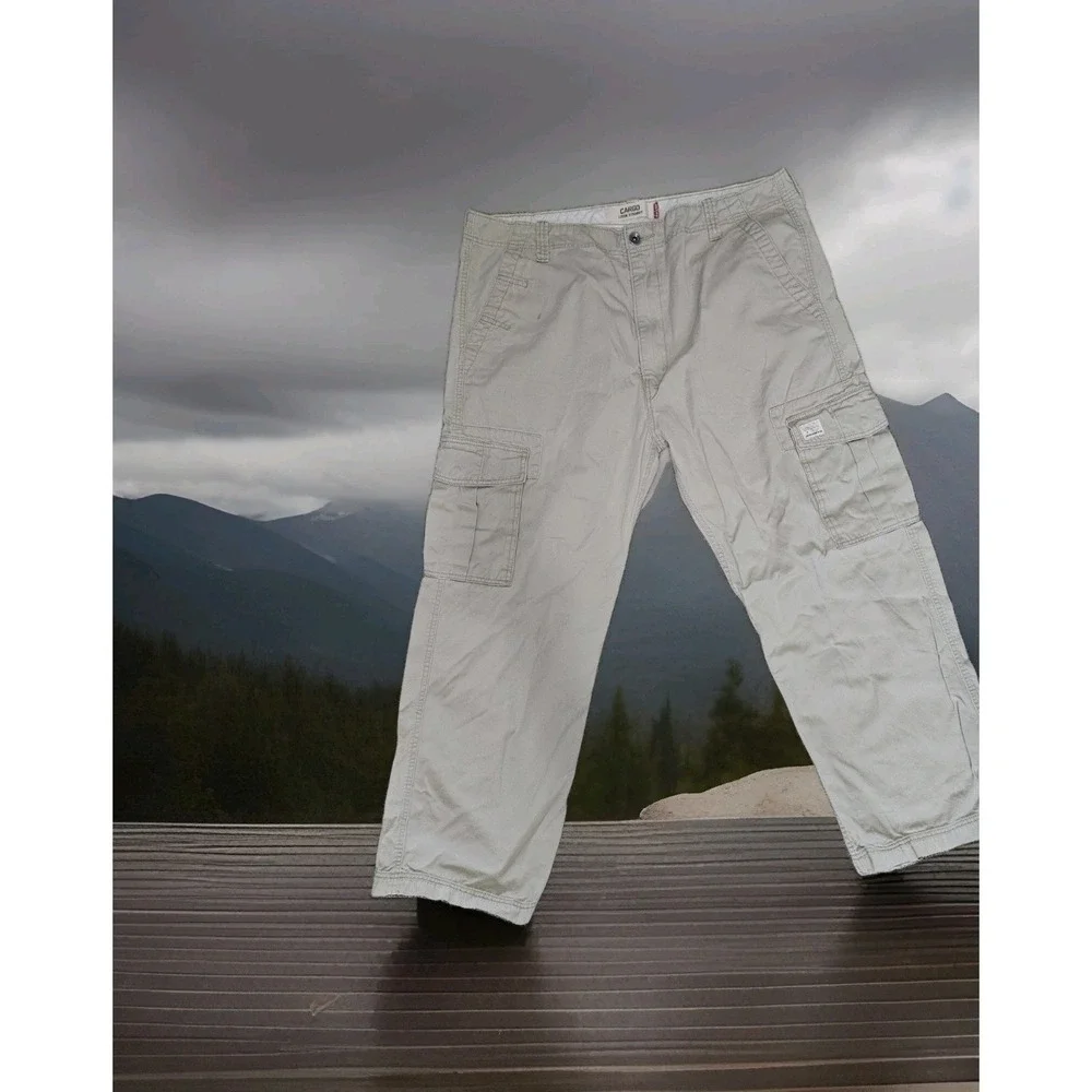 Levis Cargo Pants Mens 40 x 32 Workwear Loose‎ Straight khaki red tab Cotton